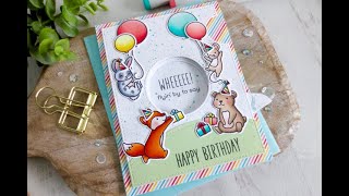 Magic Iris Birthday Card | Copic Coloring | Lawn Fawn