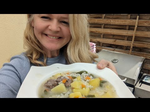 Meine Kinder lieben diese Suppe mit Hackbällchen! Suppe mit Kartoffeln und Milchreis!