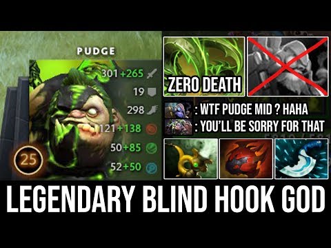 How to Play Carry Pudge Mid 100% Destroyed Everyone with 10Min Godlike & Blind Hook - DotA 2