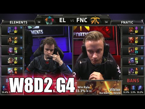 Elements vs Fnatic | S5 EU LCS Summer 2015 Week 8 Day 2 | EL vs FNC W8D2 G4