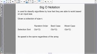 Selection Sort   notes