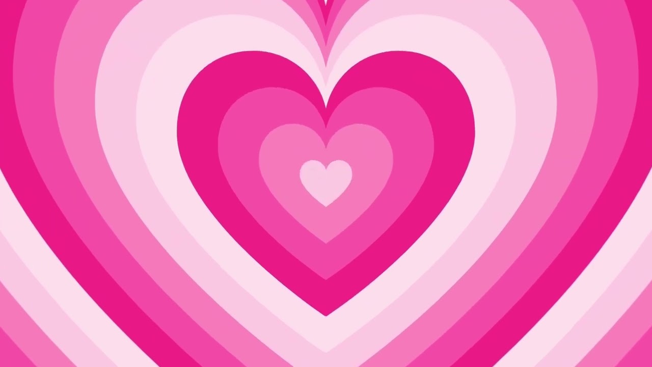Pink Heart Background Screensaver Loop 1 Hour 1080p HD