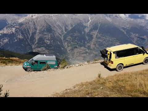 Westalpen Teil I mit VW T4 Syncro / VW T5 4 Motion und Katze, Offroad auf der Assietta Kammstraße