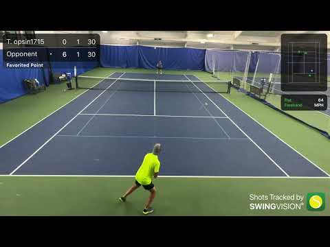 USTA 3.5 Summer Singles Tennis Match. Indoor match rain makeup. Lost 0-6, 2-6. 7/21/24.