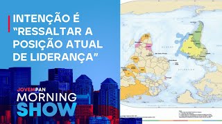 Presidente do IBGE publica mapa-múndi de ponta-cabeça e com Brasil no centro; saiba mais