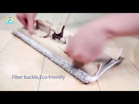 Boomjoy Microfiber mop E1 used clothes available house wood floor cleaning pad clamping flat mop
