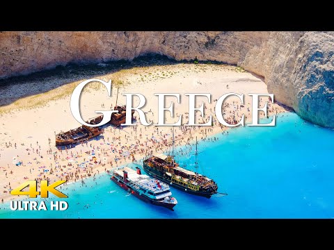 FLYING OVER GREECE (4K UHD) Amazing Beautiful Nature Scenery with Relaxing Music | 4K VIDEO ULTRA HD