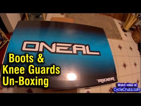 ONeal Rider Boots and Leatt Knee Shin Guards Un-Boxing Video