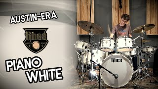 Video thumbnail for Huge FIBES Austin-Era Drum Kit - Piano White by Steve Maxwell Drums
