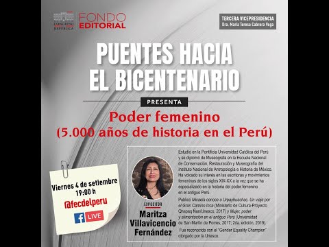 Maritza Villavicencio Fernández: Poder femenino 5,000 años de historia en el Perú