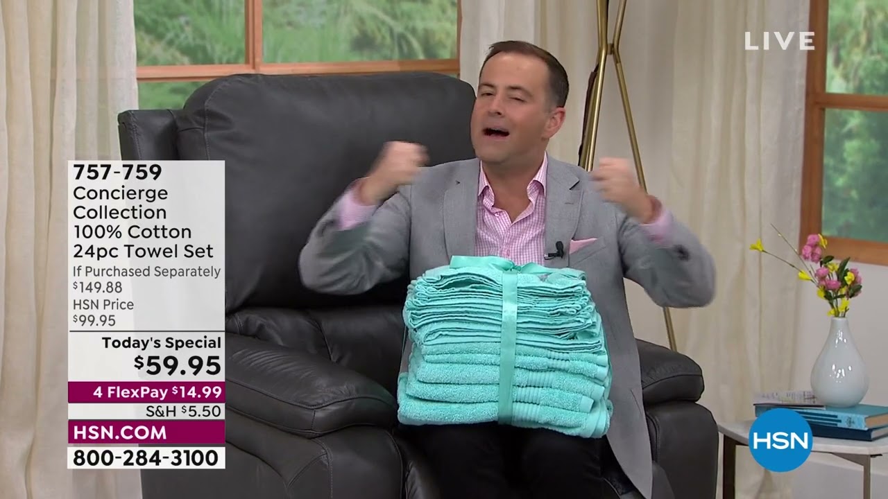 Concierge Collection 100% Cotton 24piece Towel Set