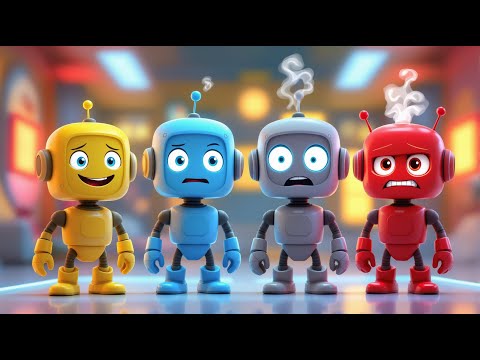 Și roboții au emoții 🤖  Cântec educativ pentru copii despre Bucurie, Tristețe, Frică și Furie