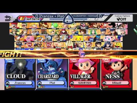 Sm4sh@Mines 43 - Zranzax + Plat Vs. HLG|SAMFISH + NS|Miiself - Doubles Round Robin