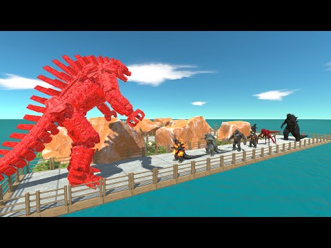 Mecha Godzilla Red vs Team Godzilla 2021 Black. Who wins ? - Animal Revolt Battle Simulator