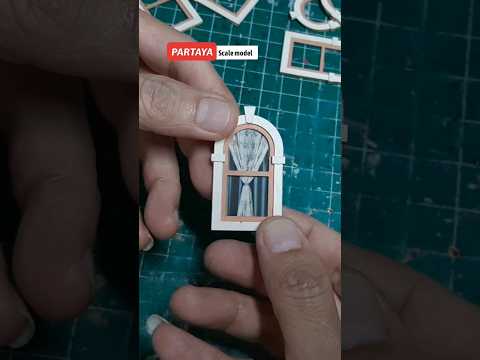 diy miniature windows with curtain #papercraft #papermodel #miniaturehouse #miniature