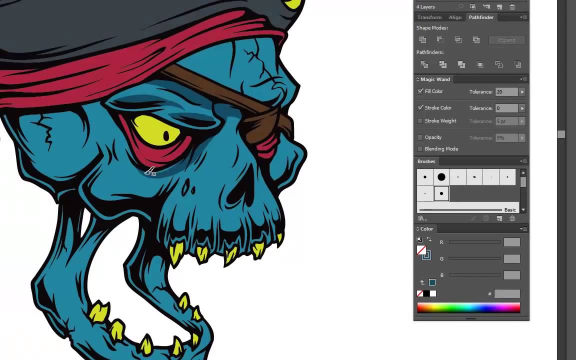 Adobe Illustrator Tutorial  How to Draw a Vector Pirate Skull
