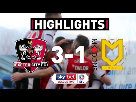 HIGHLIGHTS: Exeter City 3 MK Dons 1 (2/2/19) EFL Sky Bet League Two