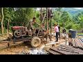 Drilling Deep Underground Using A Specialized Drilling Rig To Find A Clean Water Source For The Farm