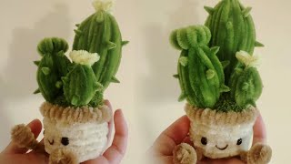 DIY cute cactus in pot out of pipe cleaners #diytutorial #pipecleanercrafts #easycraft