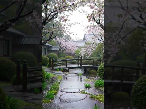 Relaxing Rain Sounds in a Sakura Garden