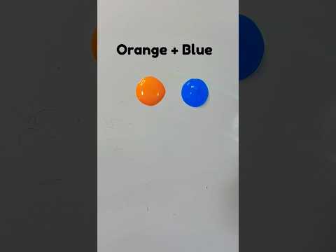 Orange 🍊 and Blue 💙Color Mixing Recipe #colormixing #tappingsounds  #paintmixing #shorts