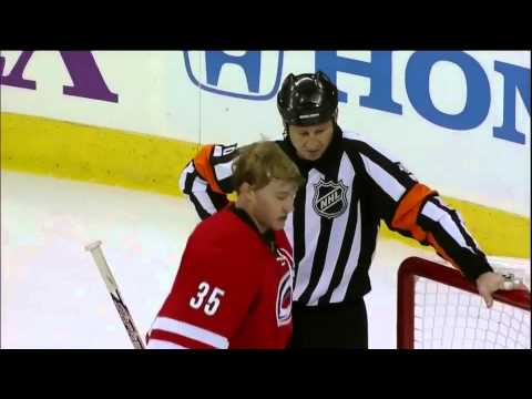 Justin Peters Makes Save With No Mask - November 5th, 2013