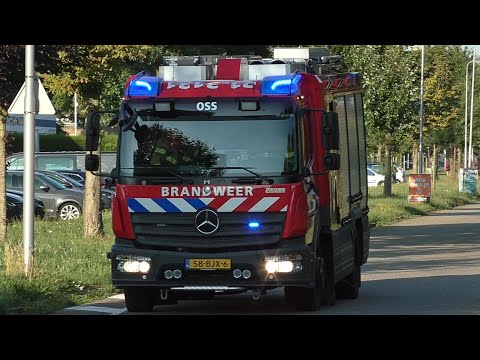 Brandweer Oss TS 21-3131 met spoed naar een Gaslekkage bij Benzinestation aan de Euterpelaan in Oss