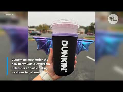 Dunkin' giving away a Bat Cup Sleeve. Check out the spooky freebie.
