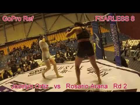 gopro ref   jocelyn ortiz vs rosario arana , fearless 8 ,  ref cam