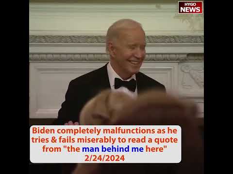 Biden malfunctions & confused, fails miserably to read quote; worry northern border? Sanctuary State