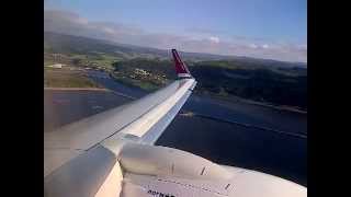 preview picture of video 'Taking off from Trondheim‎ (Norway) Boeing 737 800'