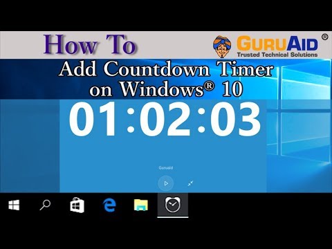 Part of a video titled How to Add Countdown Timer on Windows 10 - GuruAid - YouTube