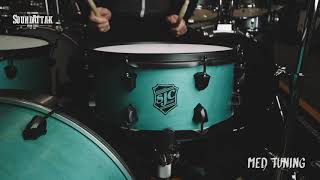 Video thumbnail for SJC Pathfinder 14x6.5'' Snare Drum - Miami Teal Satin Stain w/ Black Hw by Peter Lewis