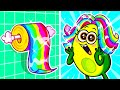 Rainbow Hair || Cool Beauty Hacks for Girls || Funny Cartoons by Avocado Couple