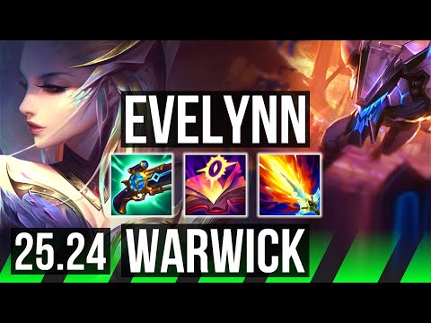 EVELYNN vs WARWICK (JGL) | 53K damage | KR Diamond | 25.24