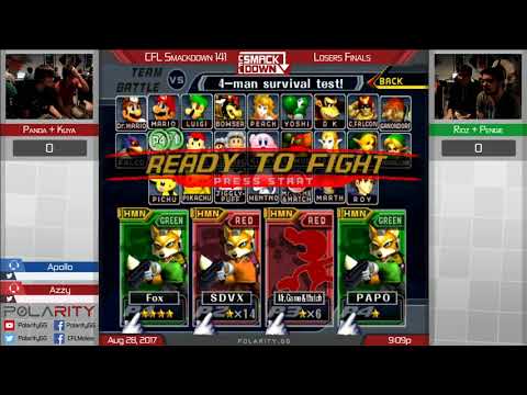 CFL Smackdown 141 Melee - Panda + Kuya vs RIdz + Pengie - Doubles Losers Finals