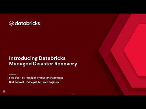 Watch: Introducing Databricks Managed Disaster Recovery