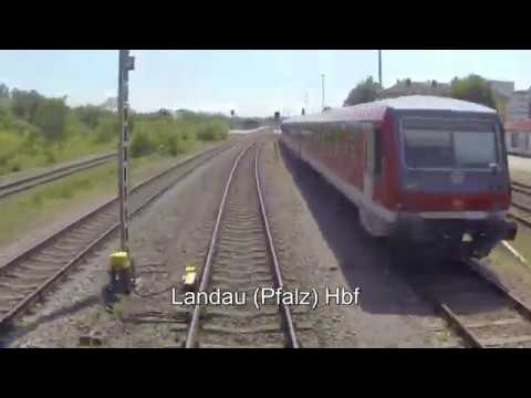 Mit der 218 auf der Pfälzischen Maximiliansbahn: Von Neustadt nach Karlsruhe Hbf (Außenkamerafahrt)