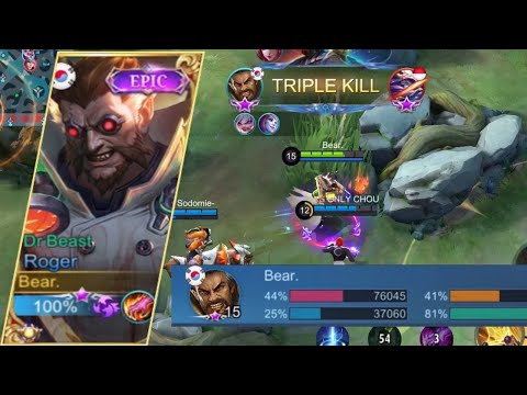 Roger BEST BUILD 2021 (44% DAMAGE DEALT) | Mobile Legends
