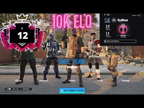 FULL SWEATY GAME FOR #12 CHAMPION RANKED MATCH 10K ELO - Rainbow Six Siege Neon Dawn