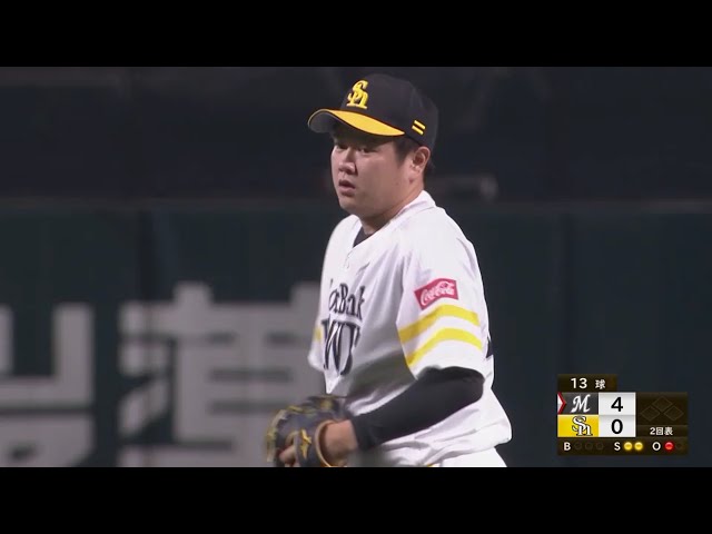 【2回表】ホークス・津森 プロ初奪三振は3球三振!! 2020/6/21 H-M