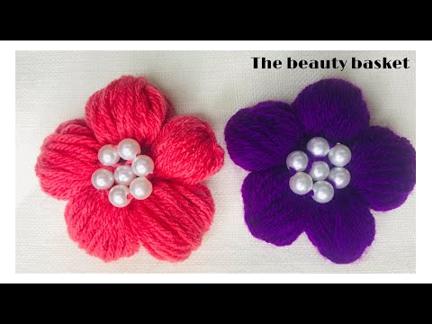 Amazing flower idea using finger || woolen flower ideas || woolen craft making ideas ||