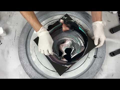 308. Sheleeart  Fluid Artist -  Transfer Swipe on a black canvas