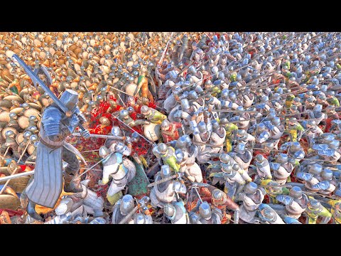 1,000,00 heavy knight & footman vs 1,000,00 Persian & Spartan | UEBS 2