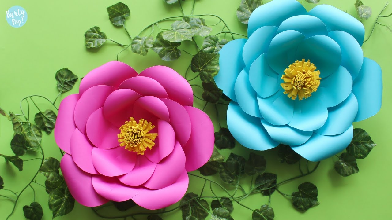 How to make large paper flowers 🌼 + Step-by-step templates