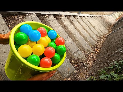 Balls on Stair Colorful Stairs Marble Run Race ASMR