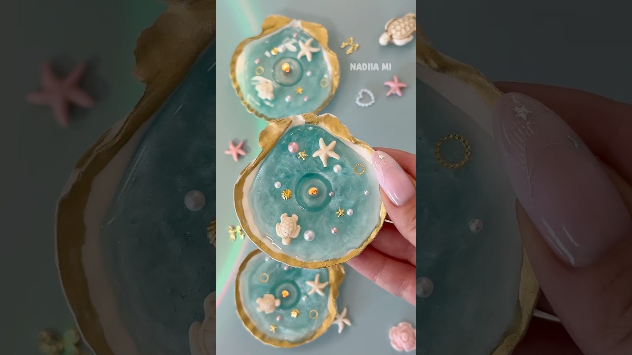 DIY Shell Candle 🌊 Relaxing Ocean Sounds ✨🐚