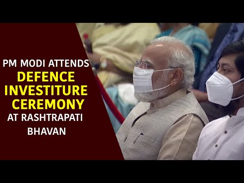 PM Modi Attends Defence Investiture Ceremony at Rashtrapati Bhavan | PMO
