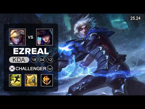 Ezreal vs Caitlyn ADC - KR Challenger - Patch 25.24 Season 15