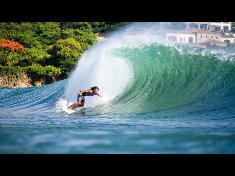 Water view of surfers at Playa Santana